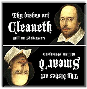 Guajolote Prints Clean Dirty Dishwasher Magnet Sign Indicator - Shakespeare Funny Gag Gift - Shakespearean Insult