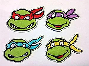 Set of 4 Ninja Turtle Iron on Sew on Patches