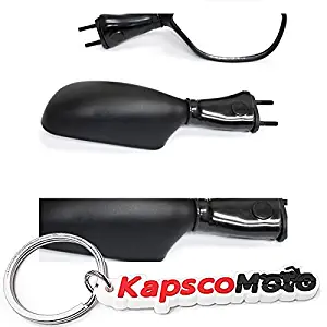 Krator Black OEM Stock Style Racing Mirrors - for Kawasaki Ninja ZX6R / ZX9R / 650R Left & Right Set 1998 1999 2000 2001 2002 2003 2006 2007 2008 + KapscoMoto Keychain