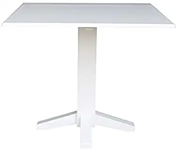 International Concepts 36" Square Dual Drop Leaf Dining Table, White