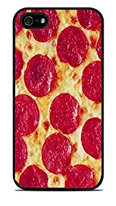 Excellent Pepperoni Pizza Black Silicone Case for iPhone 5 / 5S