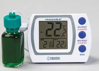 Quality IZ, Calibrated Traceable Refrigerator or Freezer & Room Temp Thermometer