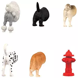 Hoovy Adorable Dog Butt Refrigerator Door Magnets | Cute & Funny Puppy Fridge Decorative Magnets For Photos, Notes & Grocery List | Sturdy & Nontoxic Vinyl | Assorted Dog-In-Fridge Magnets | 6-Pack