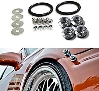 iJDMTOY Universal Fit Gun Metal Grey Finish JDM Quick Release Fastener Kit For Car Bumper Trunk Fender Hatch Lid