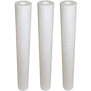 (Package of 3) AMI H-F2050CF | 20" Sediment Water Filter | 50 Micron Filtration Rating | Melt-Blown Polypropylene