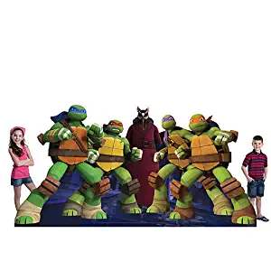 4 ft. 7 in. TMNT Teenage Mutant Ninja Turtles Standee Standup Photo Booth Prop Background Backdrop Party Decoration Decor Scene Setter Cardboard Cutout