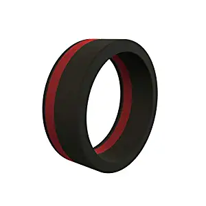 QALO Men's Thin Line Pinstripe Collection - Silicone Rings