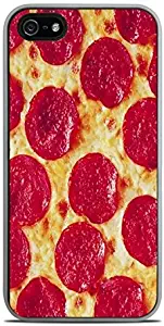 Excellent Pepperoni Pizza White Silicone Case for iPhone 5 / 5S