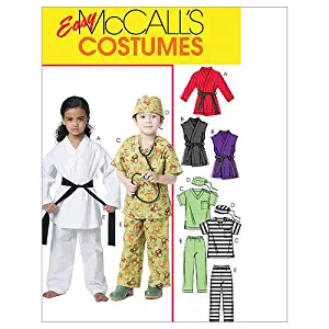 McCall's M6184 Easy to Sew Children's Karate, Ninja, Doctor, and Prisoner Halloween Costume Sewing Pattern, Sizes 6-8