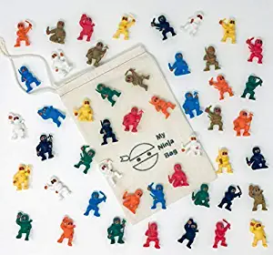 100 Ninjas & Storage Bag Karate Warriors Figures Cup Cake Toppers Kung Fu Martial Arts Men Party Favors