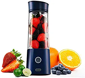 Portable Blender USB Rechargeable-TTLIFE Personal Blender for Shakes and Smoothies, Small Travel Blender Single Serve, Fruit Mixer Juice Cup with 5200mAh Rechargeable Battery for Baby Food,Travel Personal,Juice-Blue