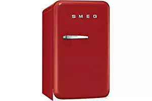 Smeg FAB5URR 16" 50's Retro Style Series Compact Refrigerator with 1.5 cu. ft. Capacity Absorption Cooling Automatic Defrost LED Interior Lighting and Adjustable Shelves in Red with Right