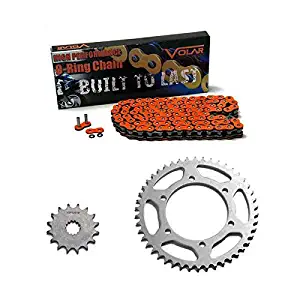 Volar O-Ring Chain and Sprocket Kit - Orange for 2015-2018 Kawasaki Ninja 650 ABS