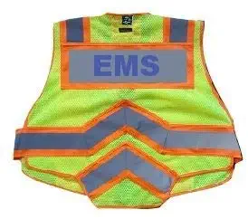 FIRE NINJA EMS VEST-Class 2 Reflective - High Visibility Public Safety Vest - Bright Neon Reflective Colors - Double Breakaway Zipper - For EMS and Public Saftey Departments