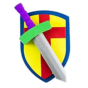 Super Z Outlet Children's Foam Toy Medieval Joust Sword & Shield Knight Set Lightweight Safe for Birthday Party Activities, Event Favors, Toy Gifts