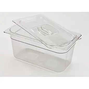 Rubbermaid Commercial Products FG117P00CLR Cold Food Pan, 1/3" Size, 4 Quart (Pack of 6)