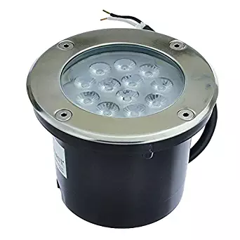 LEDwholesalers Low Voltage In-Ground LED Well Light with Brushed Stainless Steel Trim 12V AC/DC, 14W, 3733WW