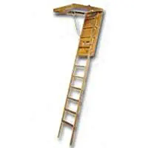 LOUISVILLE LADDER FTL224P Wood Attic Ladder, 1210"