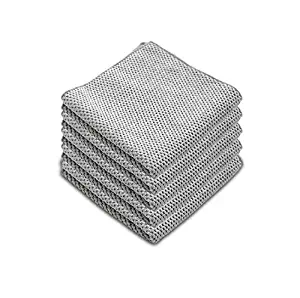 Microfiber Dish Cloths for Kitchen - Kitchen Cleaning Dish Cloth Towels Set, Absorbent Glass Cleaning Cloths for house - Extra Soft Household Cleaning Wipes Towels By DoriHom. (Grey - Set of 5)