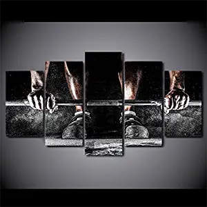 Bodybuilding and weightlifting print canvas gym decoration 5 pieces