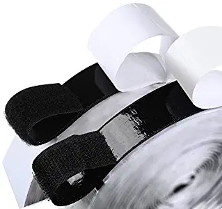 16 Feet Length 0.75 inch Width Hook and Loop with Strong Self Adhesive Tape Strip Fastener (Black)