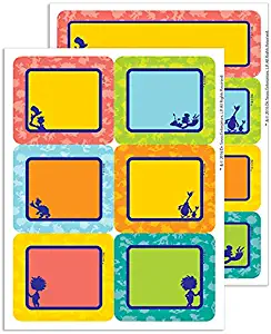 Eureka Back to School Dr. Seuss Multicolored Label Stickers for Teachers, 56pc