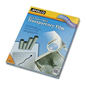 Plain Paper Copier Transparency Film, Letter, Clear, 100/Box