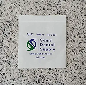 Sonic Dental - Clear 3/16" 4.5 oz - Orthodontic Elastic - Braces - Dental Rubber Bands