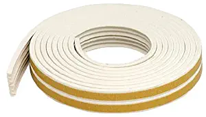 M-D Building Products 2618 M-D 0 Self-Adhesive K-Profile All Climate Weather-Strip Tape, 17 Ft L X 3/8 in W 1/8 in T, White