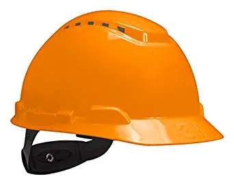 3M Hard Hat H-706V-UV, Orange, 4-Point Ratchet Suspension, Vented, with Uvicator