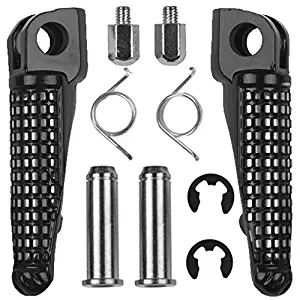 TCMT Black Front Foot Pegs Motorcycle Footpeg Footrest Bracket Set Fits For Kawasaki ZX-6R 2003 2004 2005 2006 2007 2008 2009 2010 2011 2012 2013