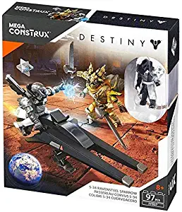 Mega Construx Mega Bloks Destiny S-34 Ravensteel Sparrow Exclusive Warlock Dead Orbit, Fallen Captain Figure Set Model # FFB 57