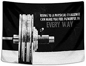 Tapestry Wall Cloth Fabric Hanging For Bedroom Dorm Apartment Decoration Background Bodybuilding Men Girl Fitness Workout Quotes Motivational Inspiration Muscle Gym Font 229x153cm(90x60inch) (010)