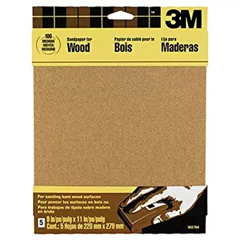 3M Garnet Sandpaper, 9-Inch by 11-Inch, Assorted-Grit, 5-Sheet - 9040NA