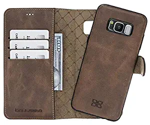 Bouletta Magic Wallet Genuine Leather Mobile Phone Case for Samsung Galaxy s8 for Men Women (TN2)