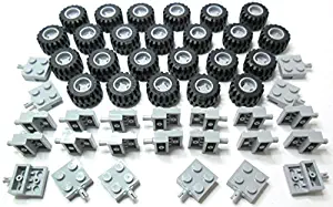 LEGO CITY - Wheel, Tire and Axle-Set grey - 72 pieces. Delivery as illustrated in blister-pack. by LEGO