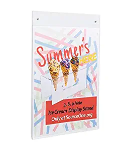 SourceOne Wall-Mount Sign Holders with Holes &ndash; 8.5 &times; 11 Inch Clear Acrylic &ndash; Pack of 10 Pre-Drilled