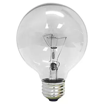 GE 64509 60 Watt, G25 Decorative Globe Light Bulb, Crystal Clear, Pack of 12