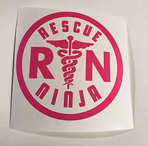 Rescue Ninja RN Circle | Pink nurse life 5.5 inch car decal