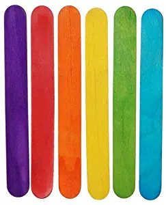 Better crafts 6 Inch Jumbo Craft Sticks in Bright Colors - 500 Pack