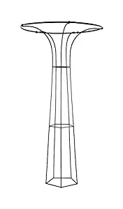 Achla Designs PYL-09 Mushroom, 72-in Garden Pylon Trellis Climbing Plants Support, Wrought Iron, H, Roman Bronze