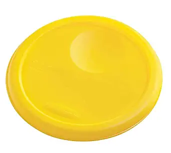 Rubbermaid Commercial Products FG572200YEL Commercial Round Food Storage Container Lid, 2-4 Quart, Yellow, (Pack of 12)