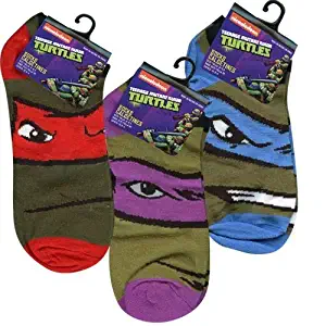 TMNT Ninja Turtle Kids Anklet Socks Size 6-8 1/2 x 3 pack