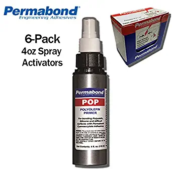 Permabond POP Plastics Primer for for Instant CA Adhesives (for bonding with Polyolefins, PTFE, Polyethylene, Polypropylene, and Difficult Plastics) (4oz Bottle, 6)