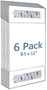 HESIN 6-Pack 8.5 X 11 Inches Acrylic Sign Holder Wall mouted with 3M Tape Adhesive Acrylic Photo Frame