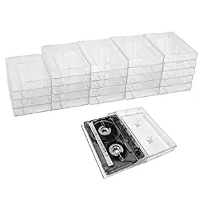 Evelots 25-Pack Clear Plastic Audio Cassette Tape Storage Cases, Protectors