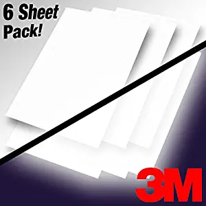 3M Silver White Reflective Vinyl DIY 12" x 16" Sheet Pack for Vehicle Wrapping (6 Sheet Pack)