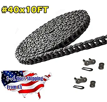 40 Roller Chain 10 Feet with 2 Connecting Links