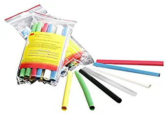 3M Heat Shrink Tubing Assortment Pack FP-301-1/8-Assort: 6 in length pieces, 4 each of 7 colors