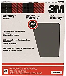 3M Pro-Pak Wetordry Sanding Sheets, 600A-Grit, 9-Inch by 11-Inch